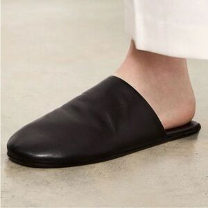 Dear Frances Rollo Slip On Mules. Black Leather. Size EU 37.